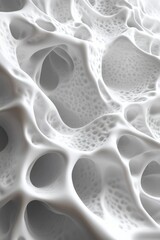 3D White Wall Abstract Design, Generative AI