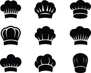 Chef hat icons set. Simple illustration of 9 chef hat vector icons for web