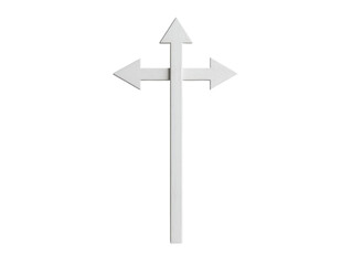Directional arrow sign white color graphic design transparent background white