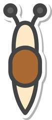 ステッカー風ミニ昆虫の単品アイコン　カタツムリ