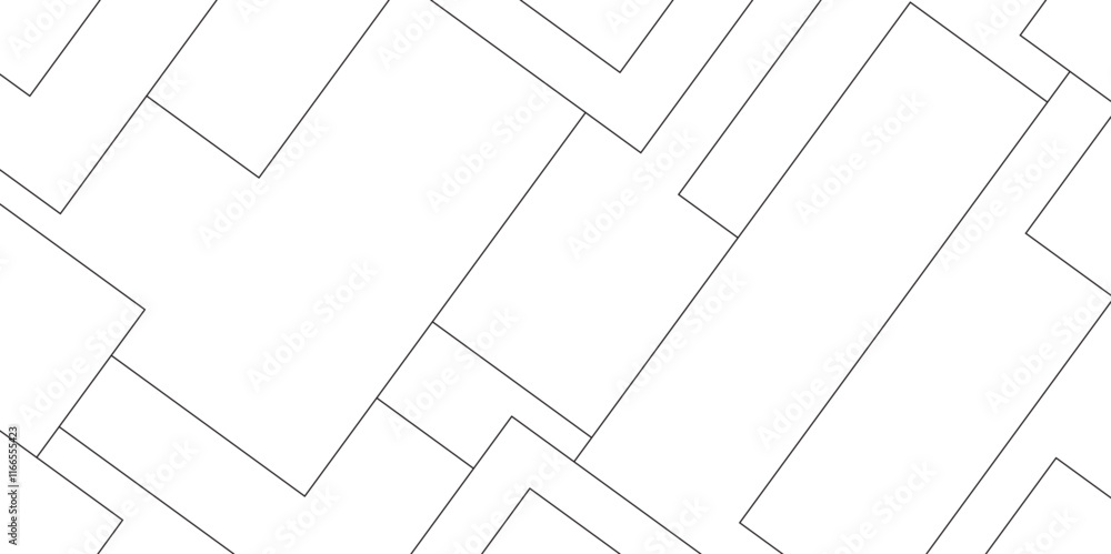 Poster abstract seamless random geometric white, black square lines pattern on a transparent background des