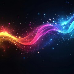 Obraz premium Abstract Concept Design with Colorful Flowing Lights, Generative AI