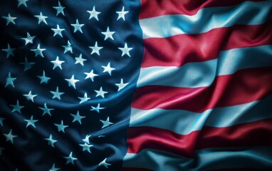 Obraz premium Waving American flag with stars and stripes, symbolizing patriotism and national pride in the United States.