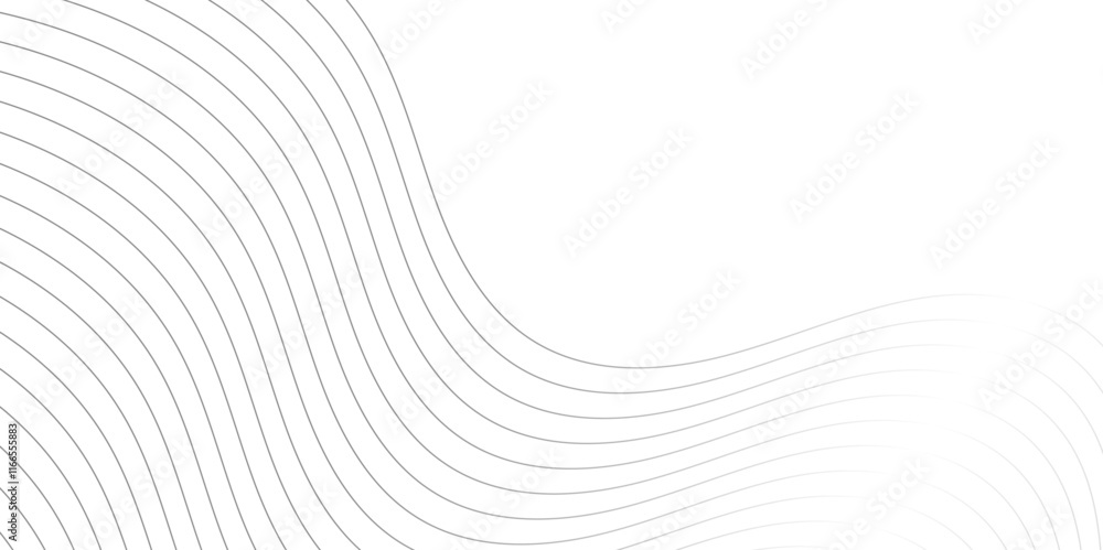 Poster curve wave seamless pattern line texture. abstract white and gray vector wave elegant striped diagon