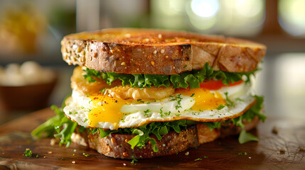 Classic egg and cheese sandwich
