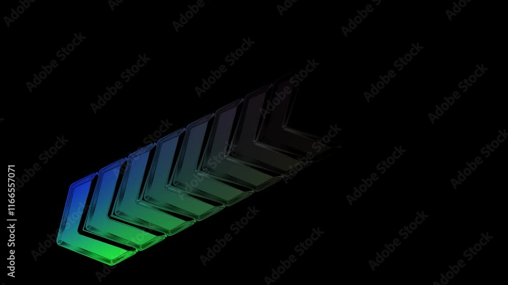 Poster blinking arrow navigation, arrow on black background, arrow sign symbol looping animation direction 