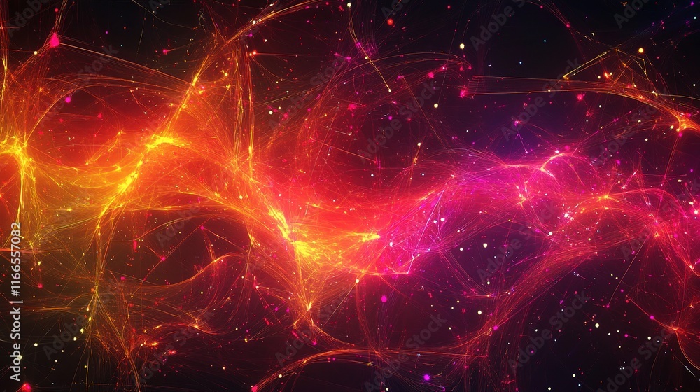 Poster digital abstract background with intersecting lines and colors