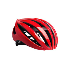 Fototapeta premium Glossy Red Cycling Helmet with Black Accents