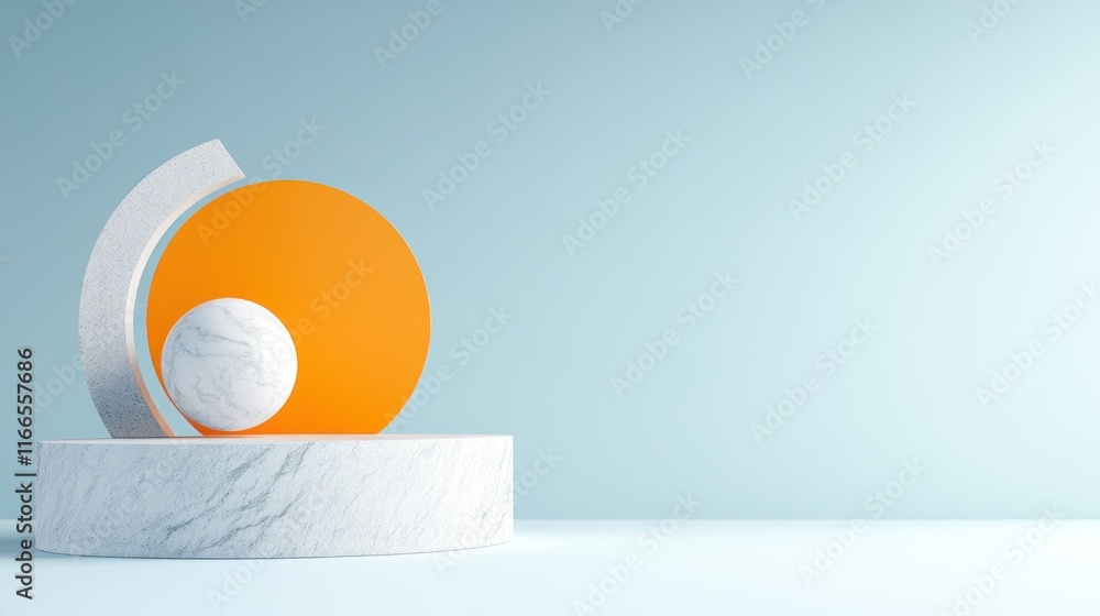 Poster abstract geometric shapes on a minimalistic background.