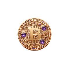 Golden Bitcoin with Intricate Details and Border