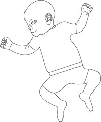 the Line illustration  of a sleeping baby.