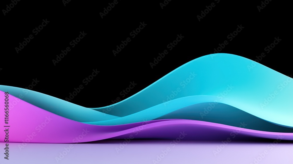 Poster abstract waves in vibrant colors creating a dynamic visual effect.