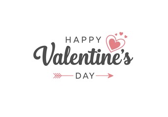 Fototapeta premium Happy Valentines Day typography poster with handwritten calligraphy text, mono space