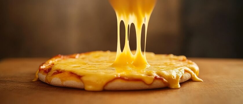 Delicious pizza with gooey, melted cheese stretching invitingly, perfect for food lovers and culinary enthusiasts.