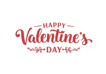 Fototapeta premium Happy Valentines Day typography poster with handwritten calligraphy text, mono space