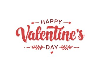 Fototapeta premium Happy Valentines Day typography poster with handwritten calligraphy text, mono space
