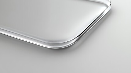 Close up view of a sleek glass rectangle