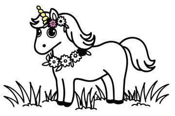 A small pink unicorn adorned D.eps