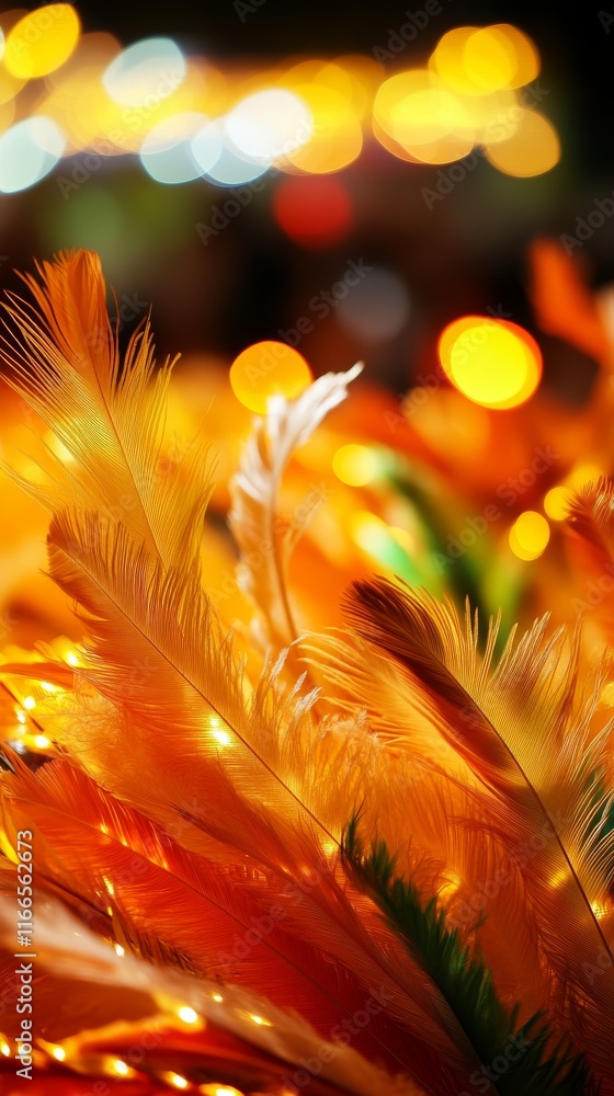 Poster vibrant feathers create a stunning display of color and texture, capturing the essence of celebratio