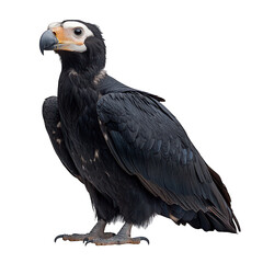 Obraz premium A vulture with a distinctive beak and dark feathers.