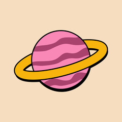 Planet illustration or sticker design