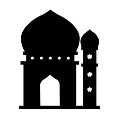 Minimalist Mosque Silhouette Vector on White Background
