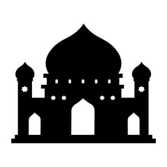 Minimalist Mosque Silhouette Vector on White Background