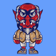 Mascot character design cartoon tengu