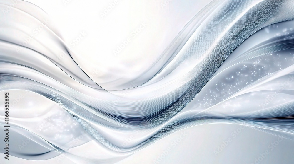 Poster abstract grey background with dynamic flowing waves