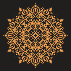 Central Floral Mandala Design Vector Art Illustration 