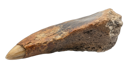 Close-up of a fossilized claw, showing texture and detail.