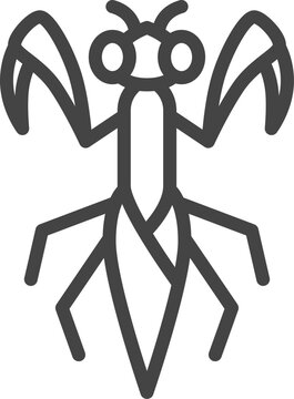 recommend clip art: 線画ミニ昆虫の単品アイコン　カマキリ