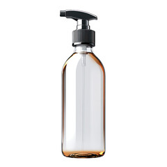 Clear pump bottle containing liquid, suitable for various uses.