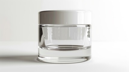 A classic clear glass jar on the beautifull empty background 