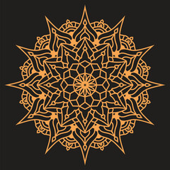 Central Floral Mandala Design Vector Art Illustration 