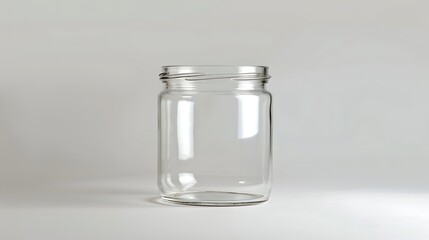A classic clear glass jar on the beautifull empty background
