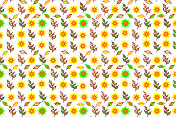Floral seamless pattern. Botanical floral leaf pattern. Decorative nature pattern for fabric or wallpaper. Vibrant floral illustration. Cute floral and flower pattern.