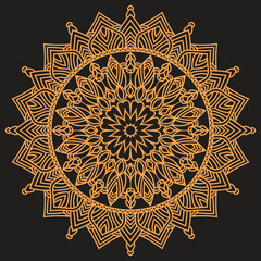 Central Floral Mandala Design Vector Art Illustration 