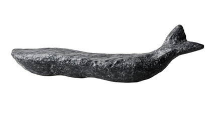 Ancient stone carving resembling a fish or whale.