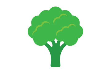 broccoli clean silhouette color vector illustration white background F.eps