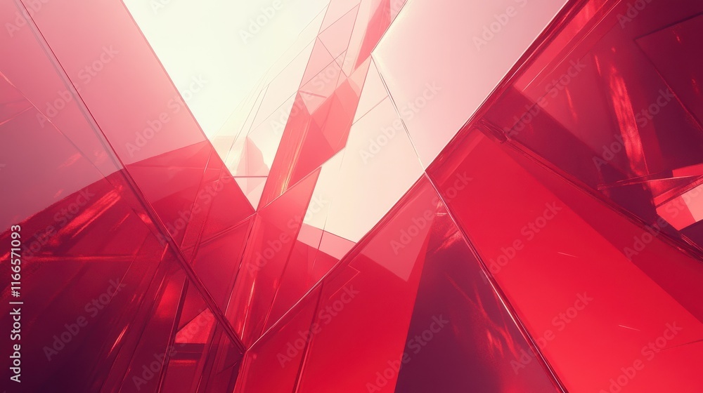 Poster abstract geometric red triangular polygon background low angle