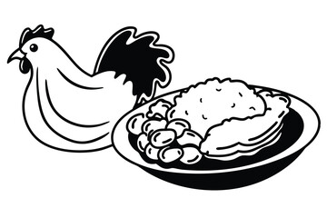 icon food from chicken production black color white background C.eps