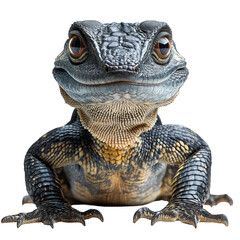 Obraz premium A close-up of a lizard with detailed scales and expressive eyes.