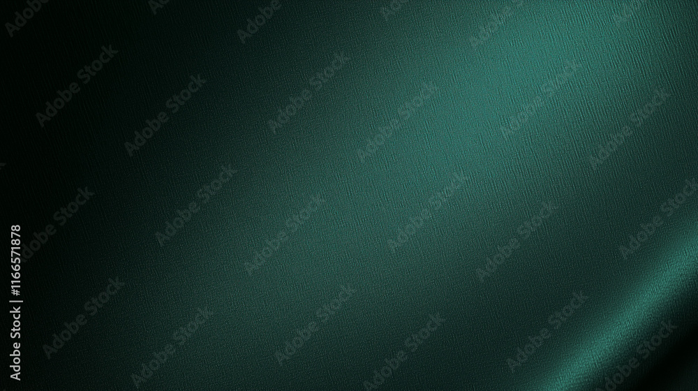 Fototapete Luxurious, deep teal satin fabric texture with soft folds and rich green undertones, creating an elegant, abstract backdrop. Perfect for high-end design projects and as a sophisticated background for 