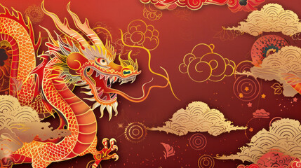 chinese dragon on the wall