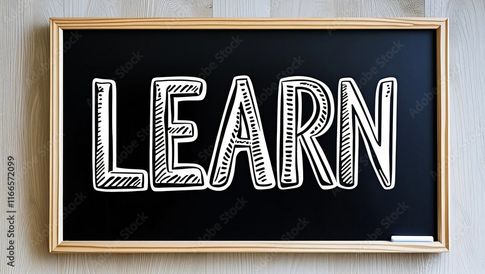 Poster a chalkboard displaying the word 