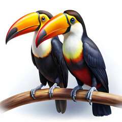 Obraz premium toucan-birds-on-white-background