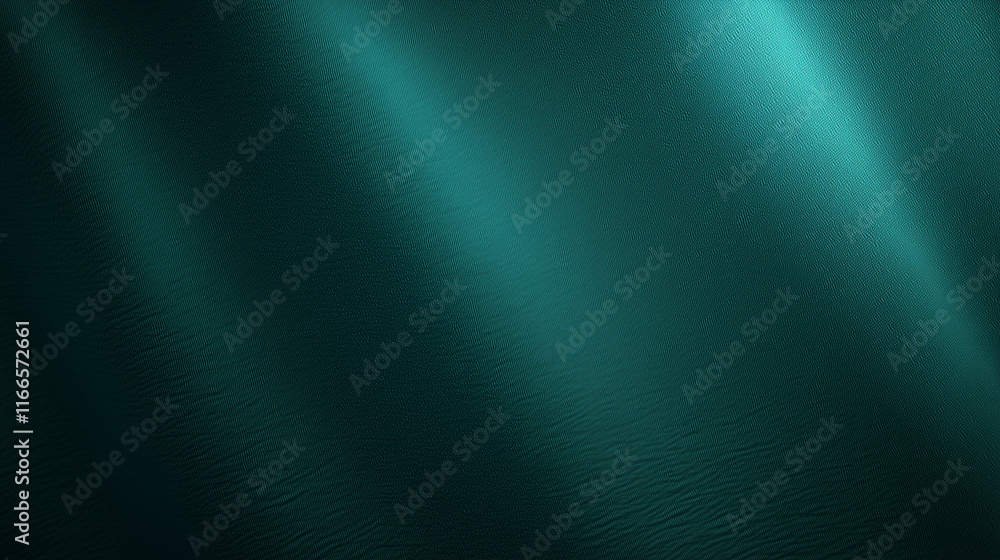 Poster Luxurious, deep teal satin fabric texture with soft folds and rich green undertones, creating an elegant, abstract backdrop. Perfect for high-end design projects and as a sophisticated background for 
