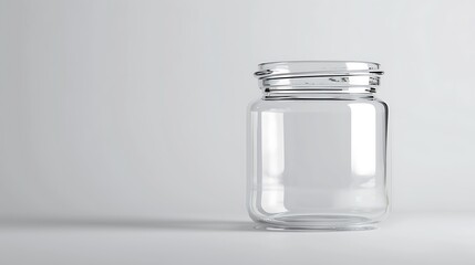 A classic clear glass jar on the beautifull empty background
