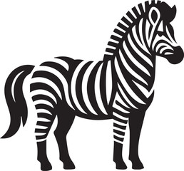 Zebra vector illustration black and white